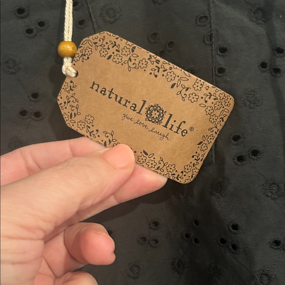 NATURAL LIFE Black Blouse with Subtle Floral Pattern - Picture 2 of 8